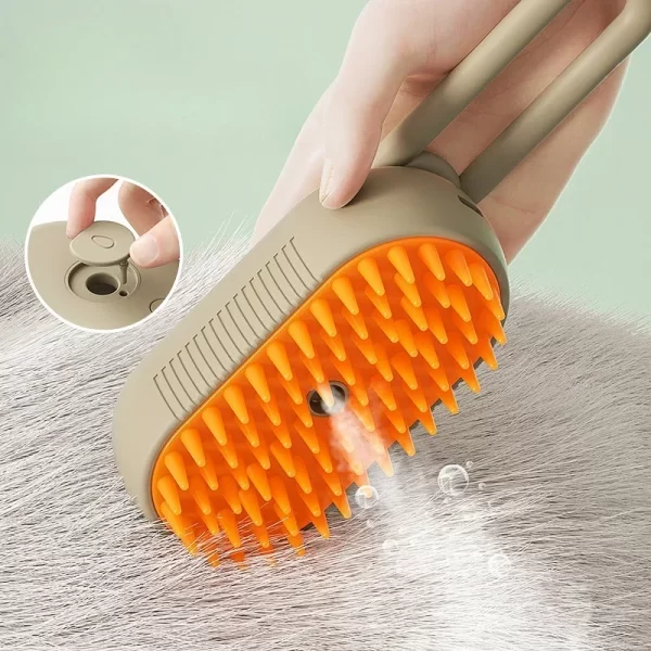 Escova Multifuncional Pets – Banho, Massagem e Remoção de Pelos com Spray de Vapor - Image 3